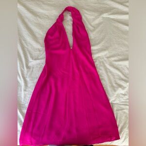 NWT Show Me Your Mumu Pink Criss Cross High Neck Dress